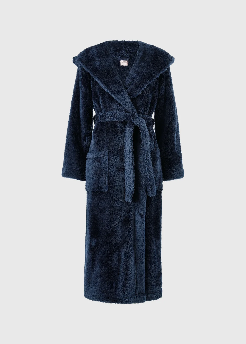 Navy Hooded Dressing Gown - XS Image 4