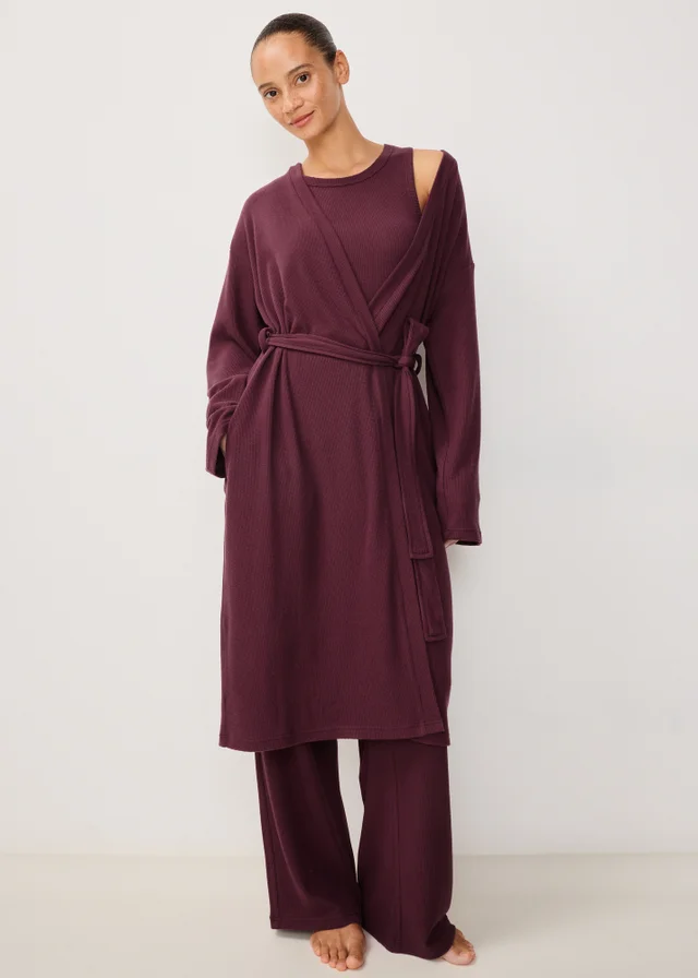 Wine 3 Piece Soft Knit Lounge Set