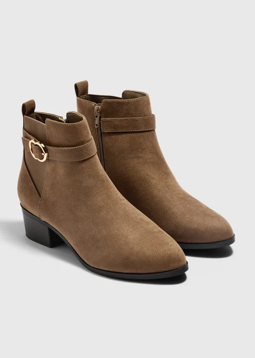 Taupe Block Heal Chelsea Boots - 3 Image 1