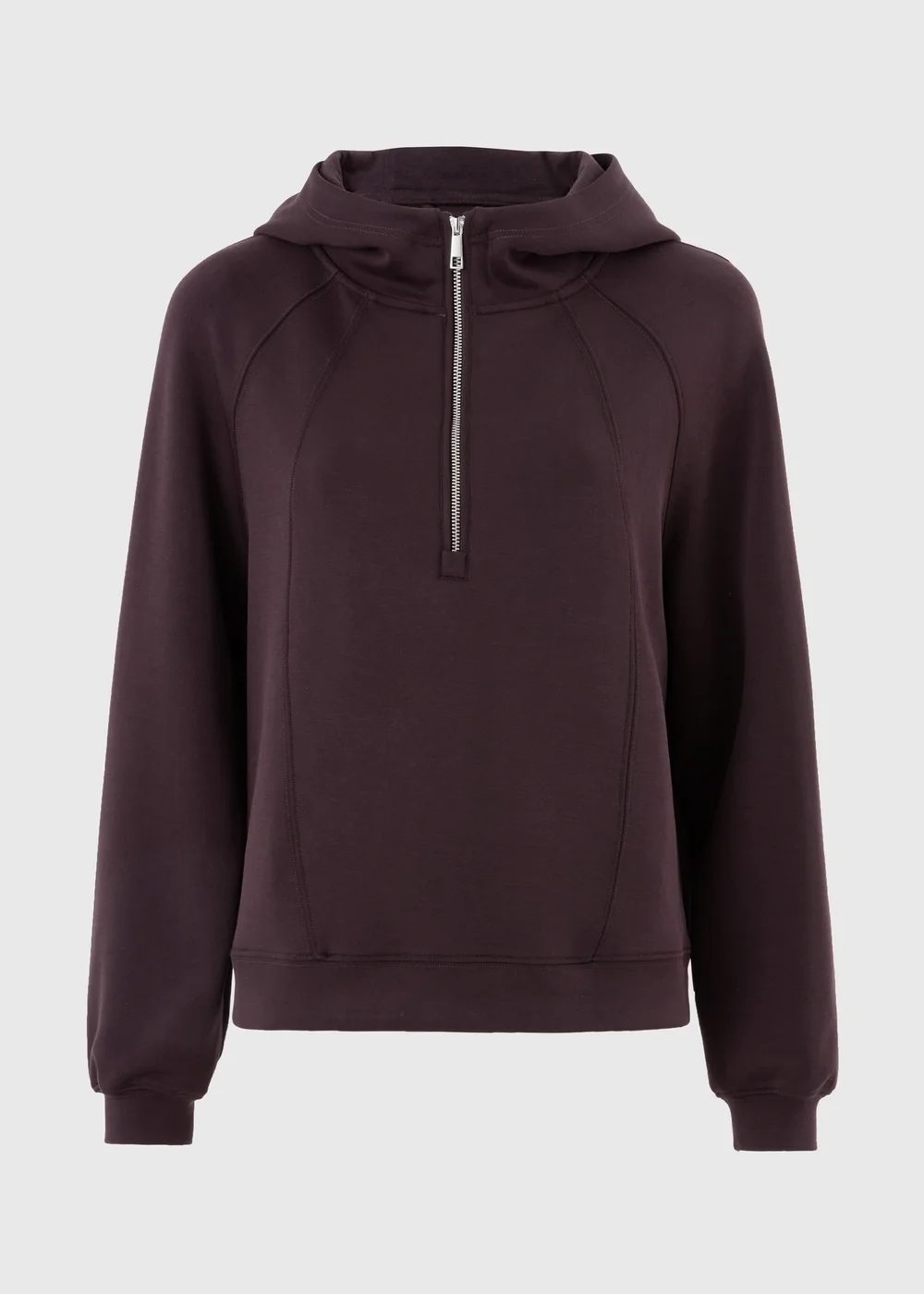 Burgundy Half Zip Hoodie - XS Image 5