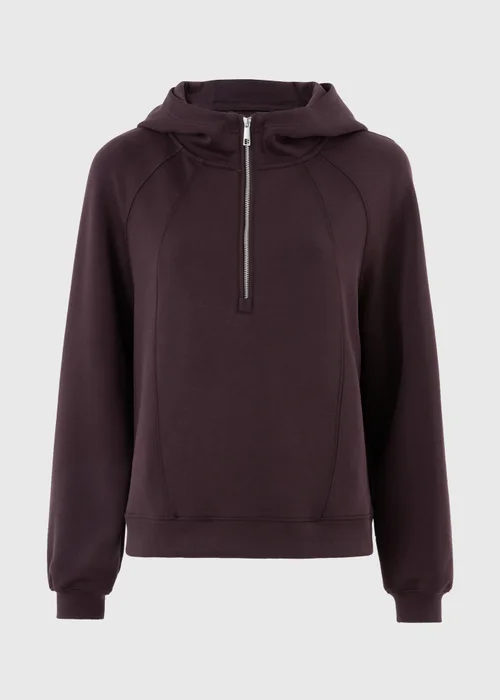 Burgundy Half Zip Hoodie - XS Image 5