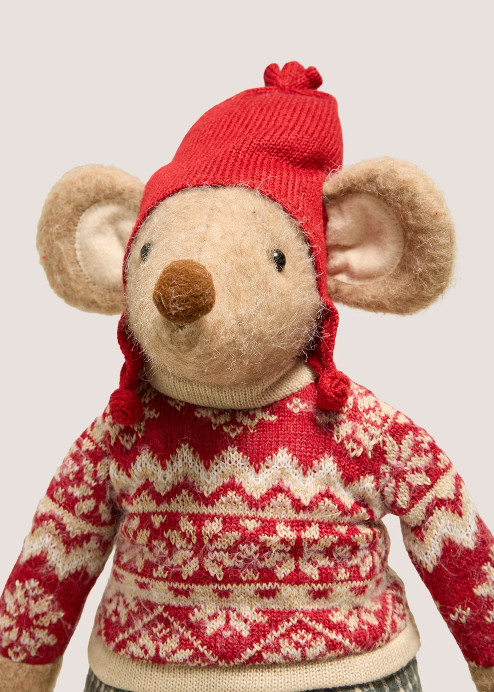 Red Christmas Mouse Standing Ornament Image 2
