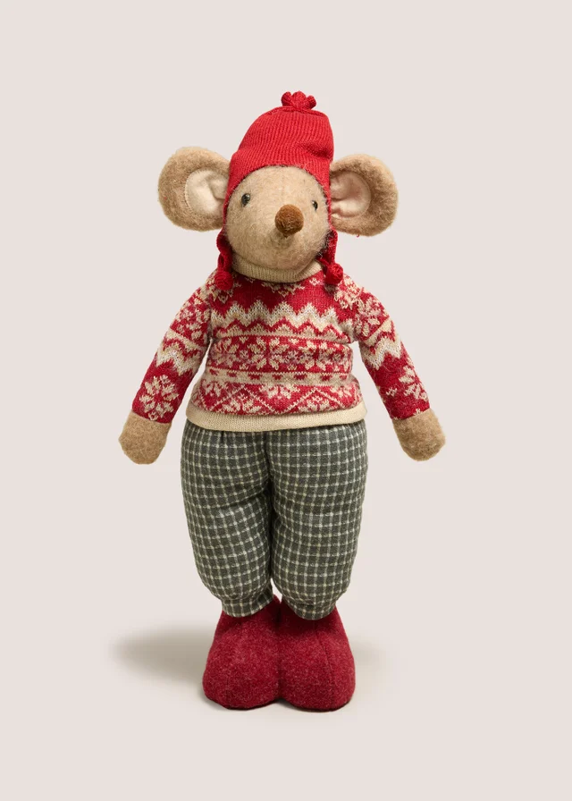 Red Christmas Mouse Standing Ornament