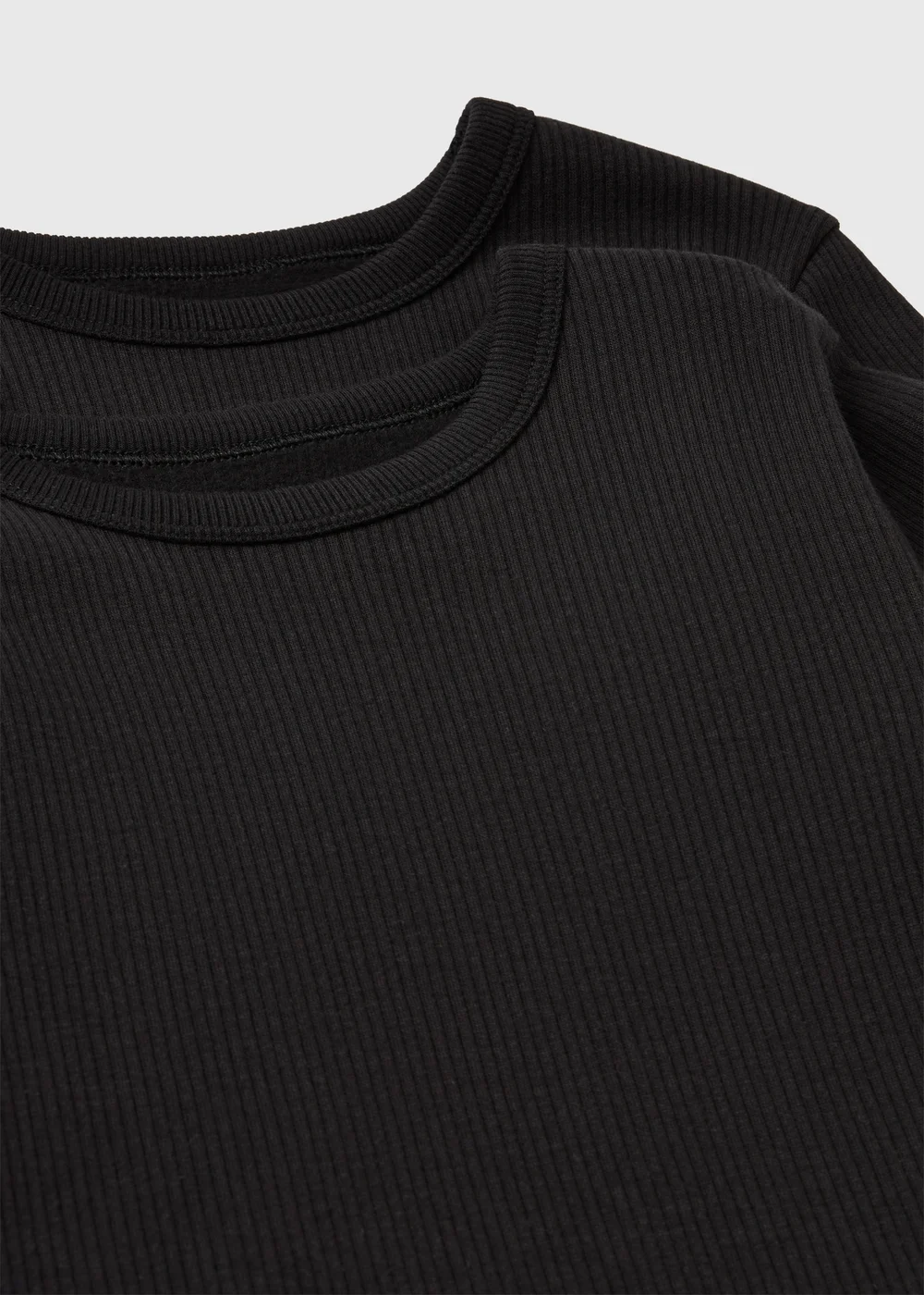 2 Pack Boys Black Thermal Short Sleeve Tops (2-13yrs) - 2-3 Yrs Image 2