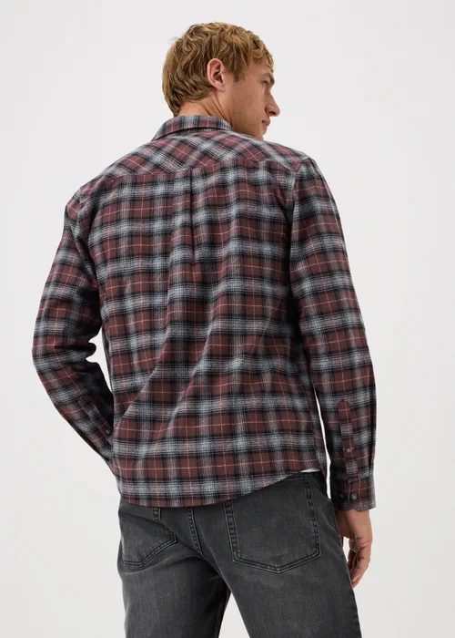 Burgundy Check Flannel Shirt - S Image 2