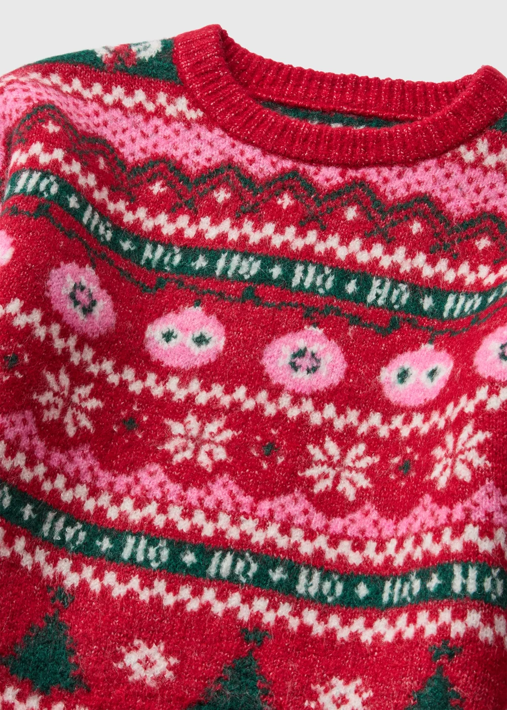 Girls Red Fairisle Matching Family Christmas Jumper (1-13yrs) - 1-1.5 Yrs Image 2