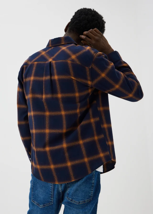 Orange Check Flannel Shirt