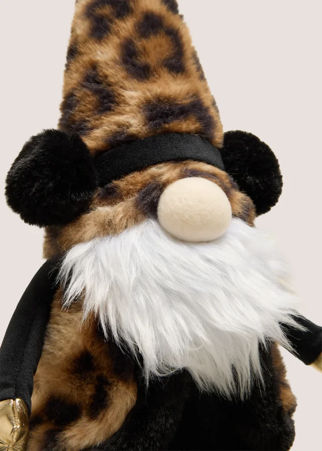 Leopard Print Sitting Gnome