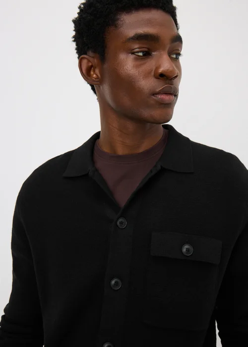 Black Smart Button Through Cardigan - S Image 3