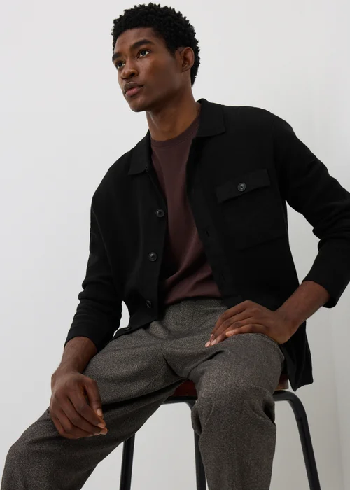 Black Smart Button Through Cardigan - S Image 4