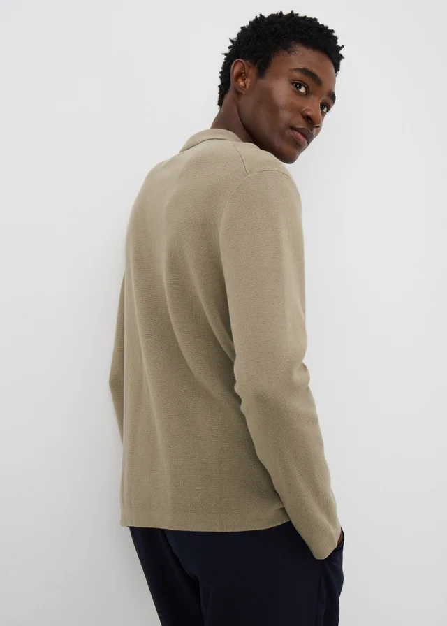 Stone Smart Zip Through Cardigan