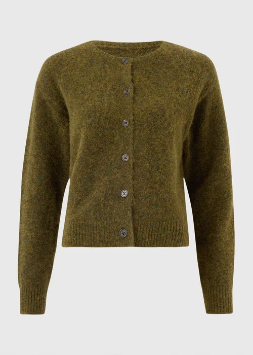Green Fluffy Button Through Cardigan - 8 Image 3
