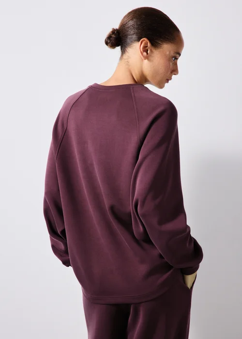 Souluxe Burgundy Sandwash Batwing Sweatshirt - L Image 2