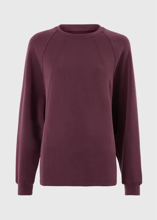 Souluxe Burgundy Sandwash Batwing Sweatshirt - XS Image 5