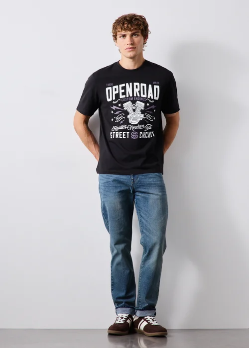 Black Open Road T-Shirt - S Image 1