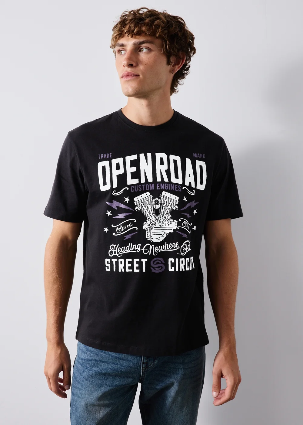 Black Open Road T-Shirt - S Image 2