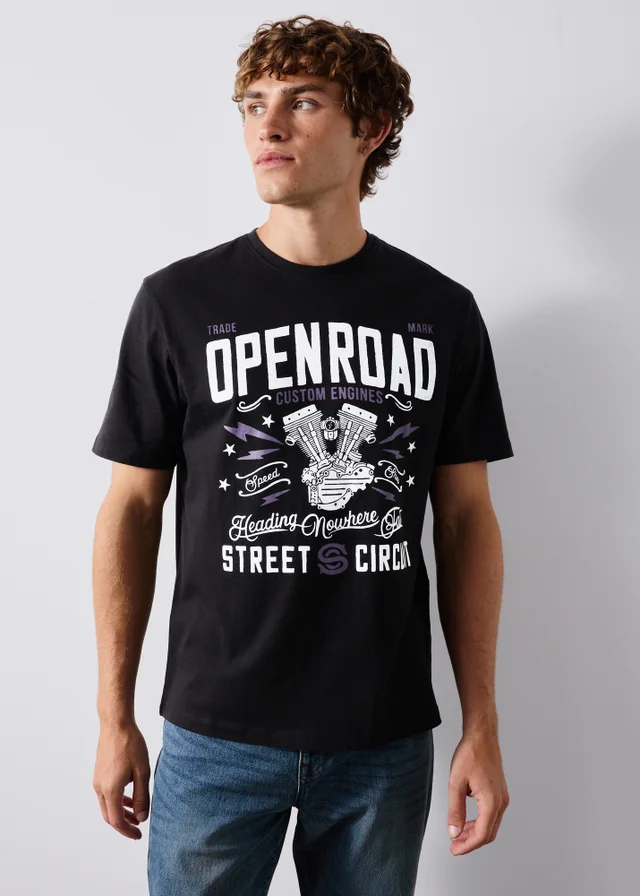 Black Open Road T-Shirt