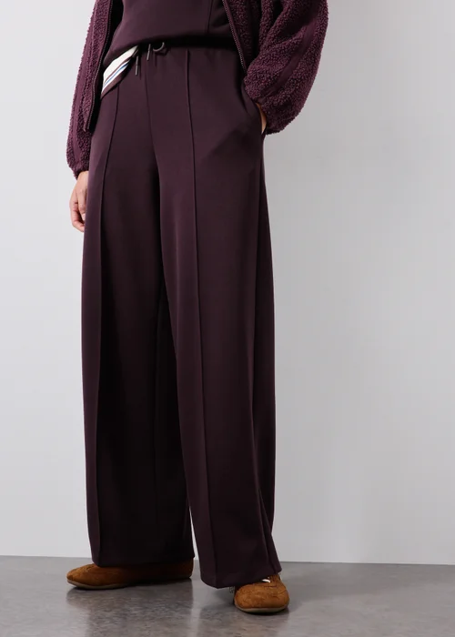 Souluxe Burgundy Wide Leg Jogging Bottoms - M Image 2