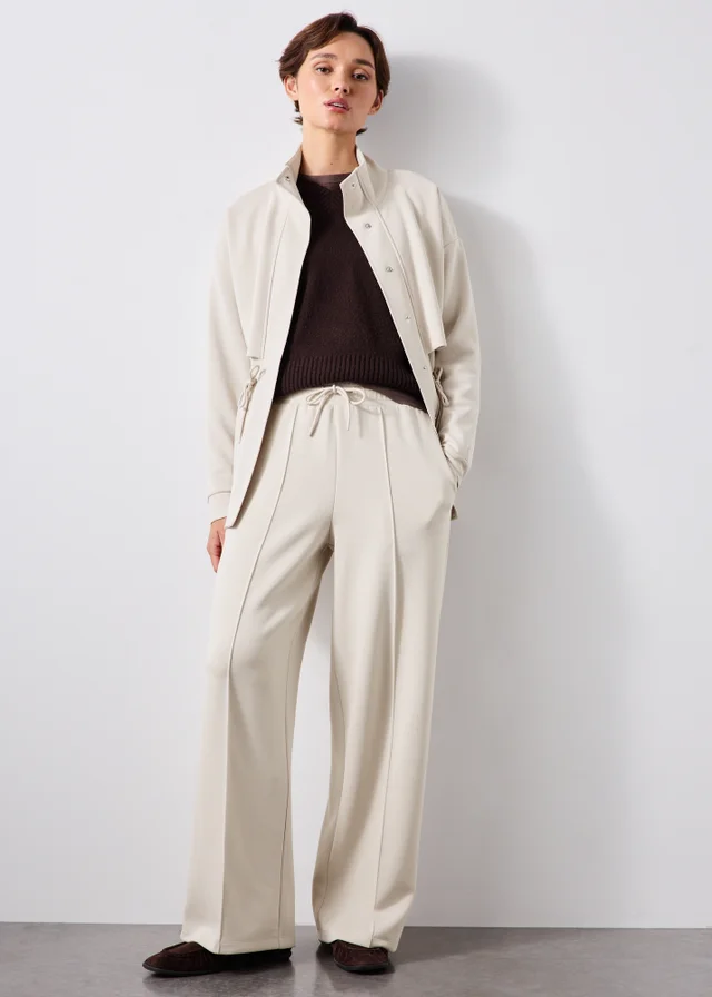 Souluxe Stone Sandwash Wide Leg Trousers