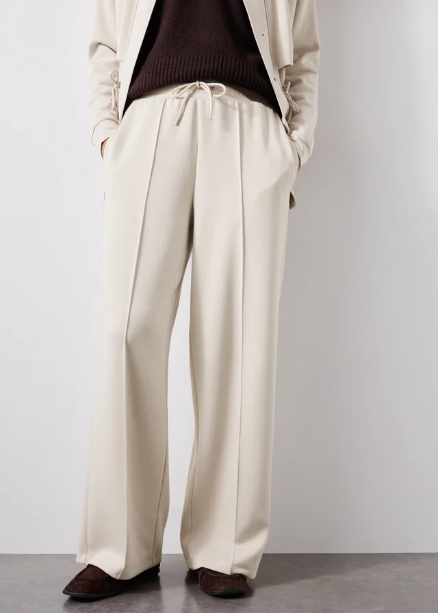 Souluxe Stone Sandwash Wide Leg Trousers