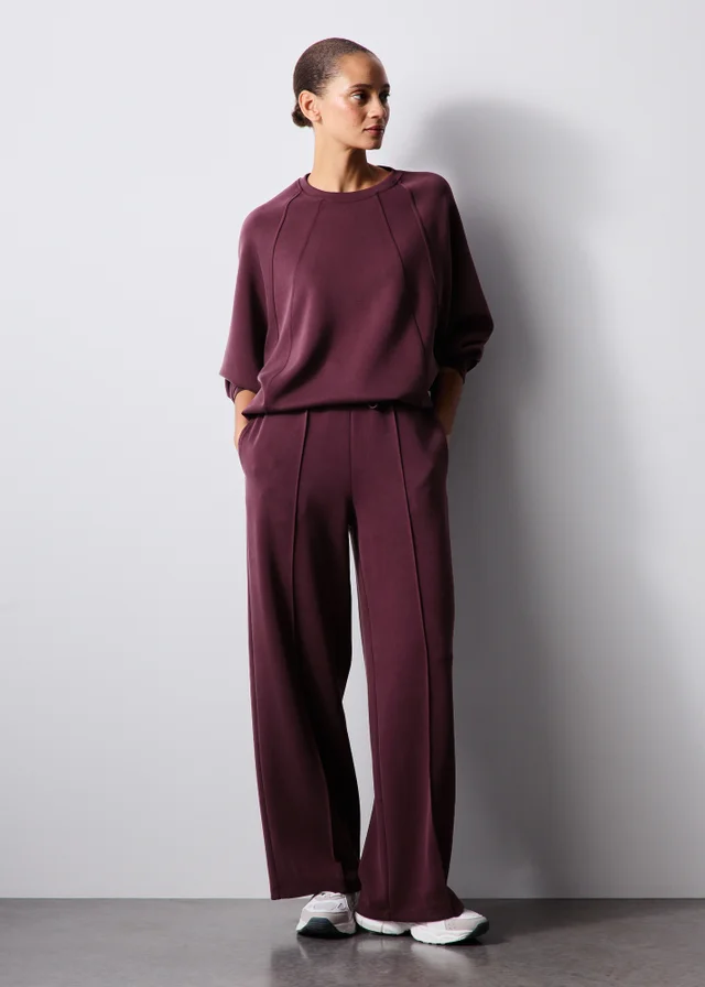 Burgundy Wide Leg Trousers