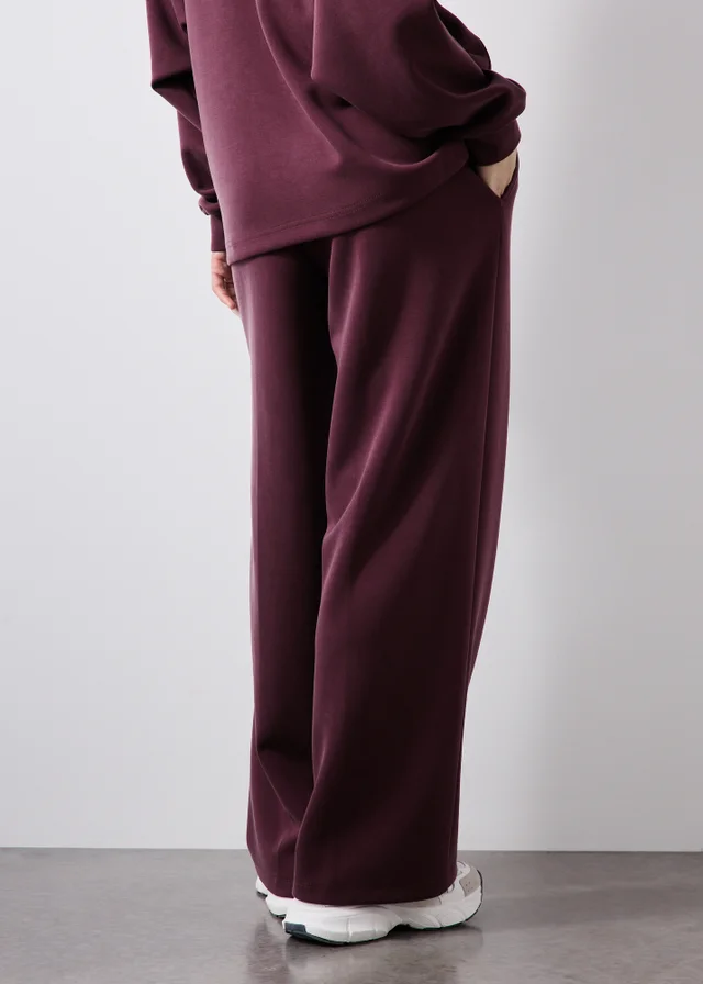 Burgundy Wide Leg Trousers