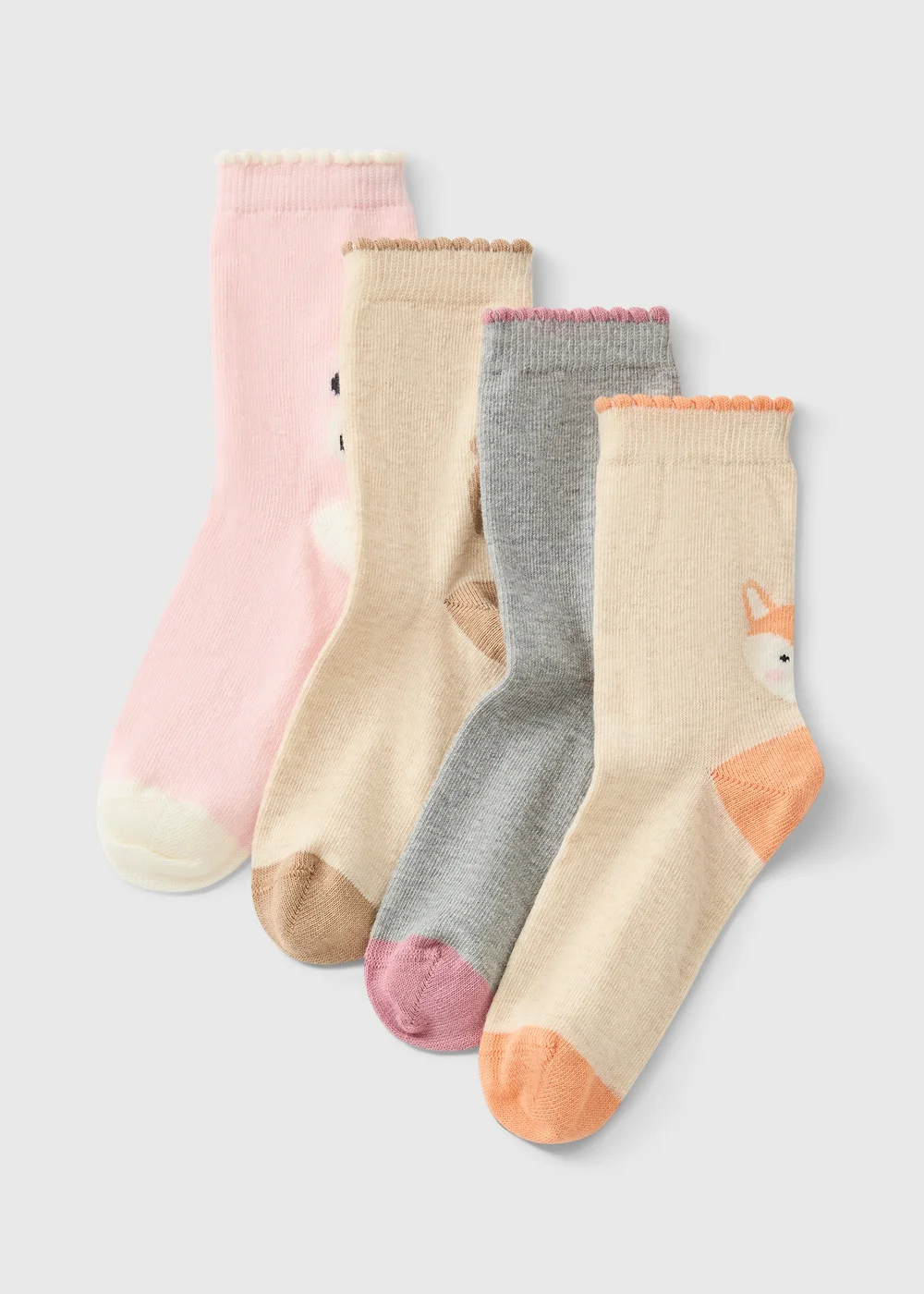 5 Pack Girls Multi Animal Socks (Younger 6-Older 6.5) - 6-8.5 Image 1