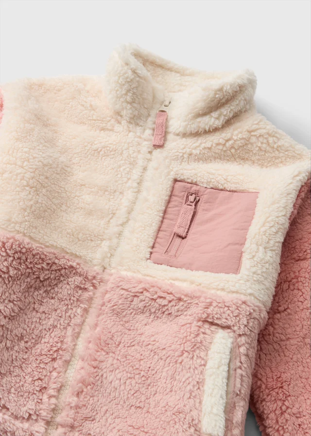 Girls Pink Colourblock Fleece (1-8yrs)