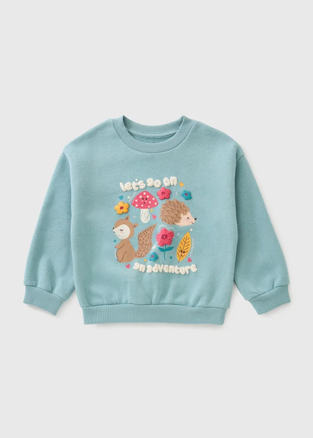 Girls Blue Woodland Sweatshirt (1-8yrs)