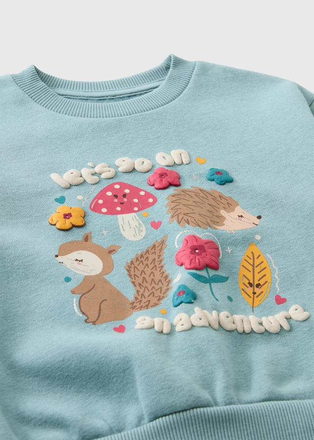 Girls Blue Woodland Sweatshirt (1-8yrs)