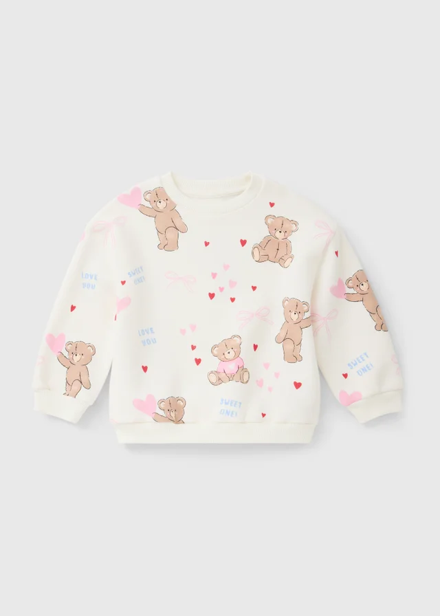 Girls Cream Teddy Sweatshirt (1-8yrs)