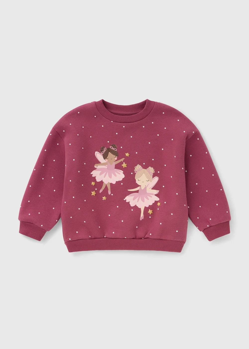 Girls Burgundy Fairy Sweatshirt (1-8yrs) - 1-1.5 Yrs Image 1
