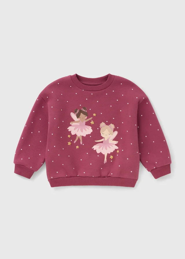 Girls Burgundy Fairy Sweatshirt (1-8yrs)