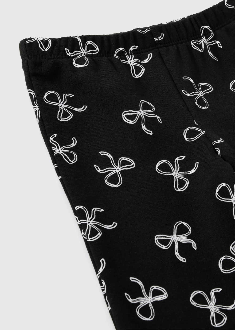 Girls Black Bow Print Flared Leggings (1-8 Yrs) - 1-1.5 Yrs Image 2