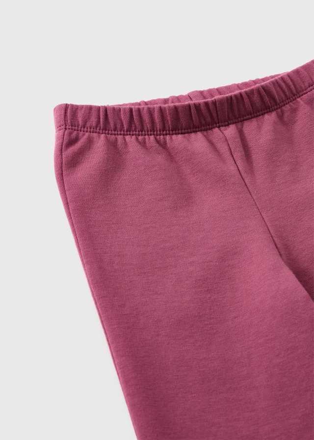 Girls Burgundy Brushed Flared Leggings (1-8yrs)