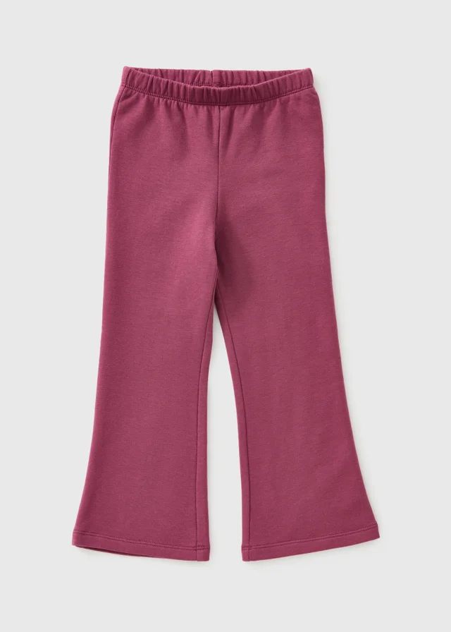 Girls Burgundy Brushed Flared Leggings (1-8yrs)