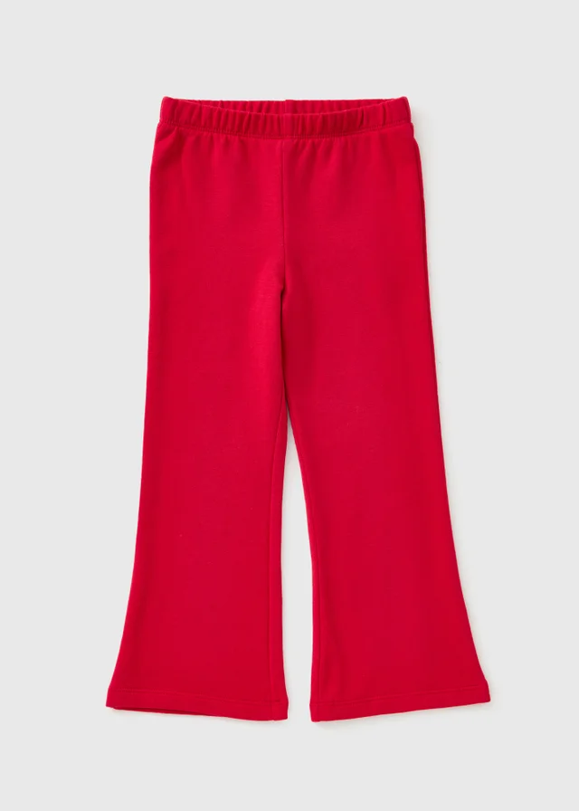 Girls Red Blushed Flared Leggings (1-8yrs)
