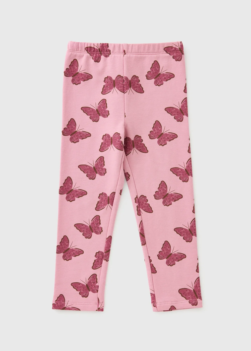Girls Pink Butterfly Leggings (1-8yrs) - 1-1.5 Yrs Image 1