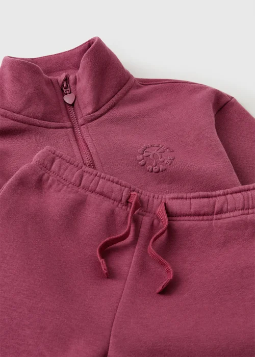 Girls Burgundy Top & Jogging Bottoms Set (1-8yrs) - 1-1.5 Yrs Image 2