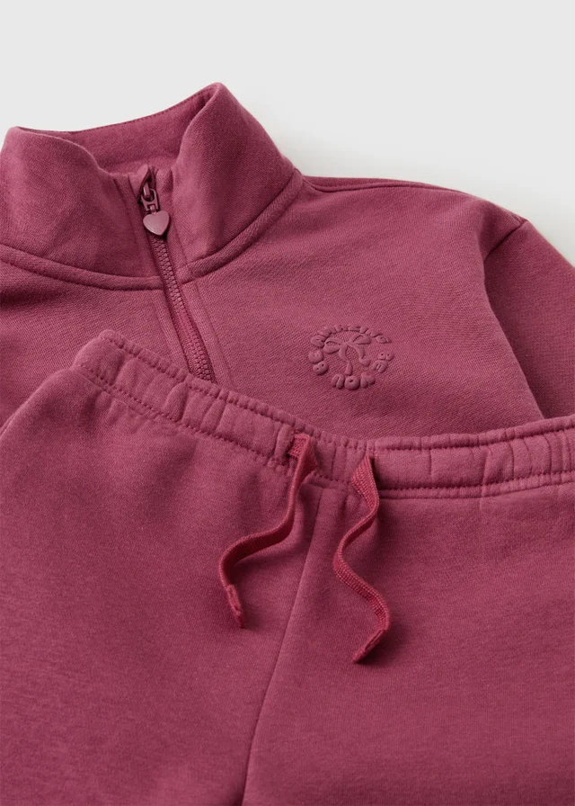 Girls Burgundy Top & Jogging Bottoms Set (1-8yrs)