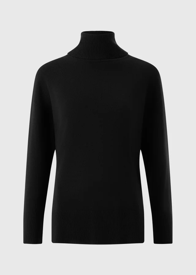 Black Roll Neck Knit Jumper