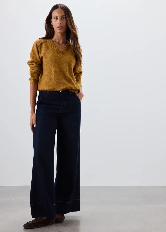 Ochre V-Neck Jumper