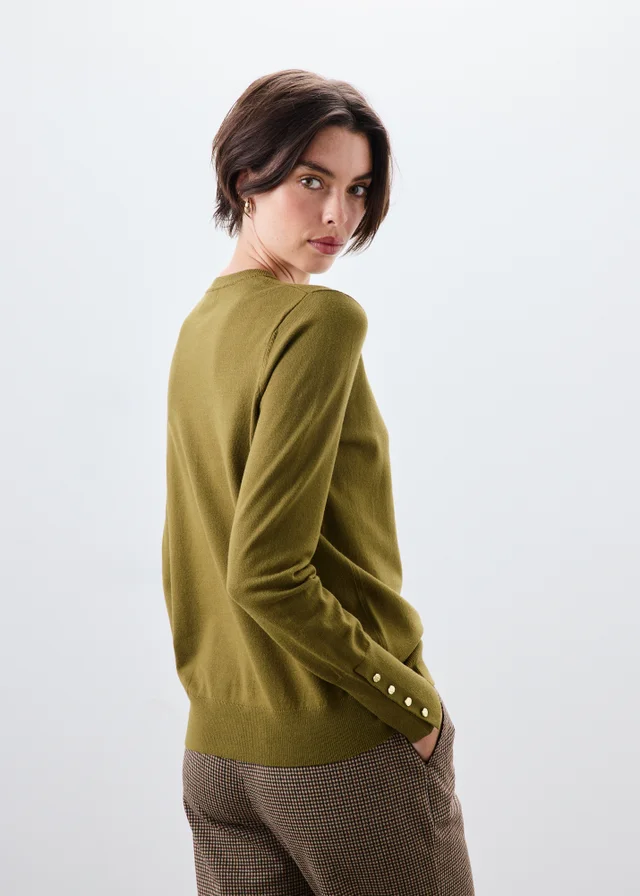 Khaki Crew Neck Jumper