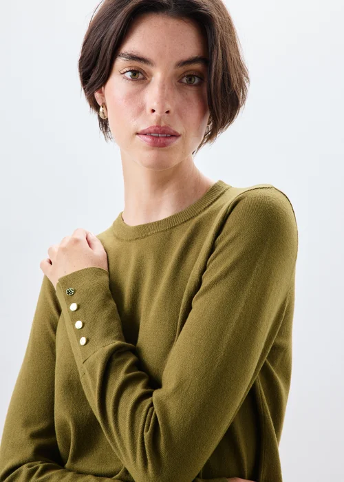 Khaki Crew Neck Jumper - 8 Image 3