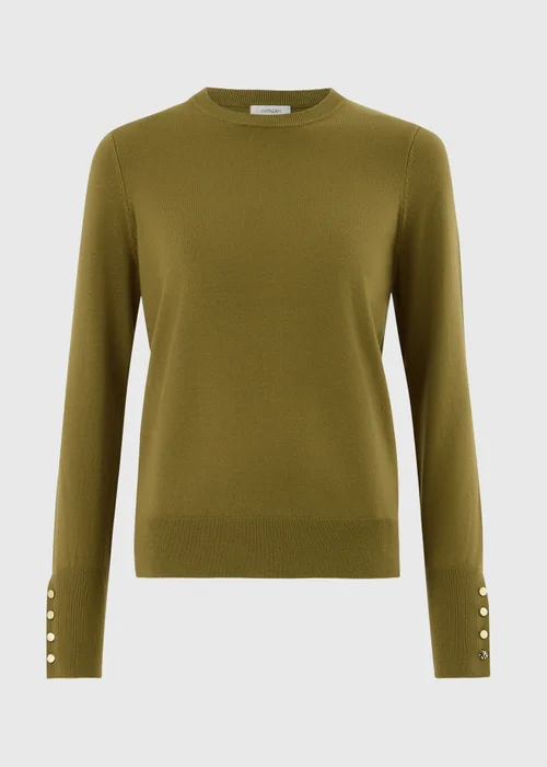 Khaki Crew Neck Jumper - 8 Image 4