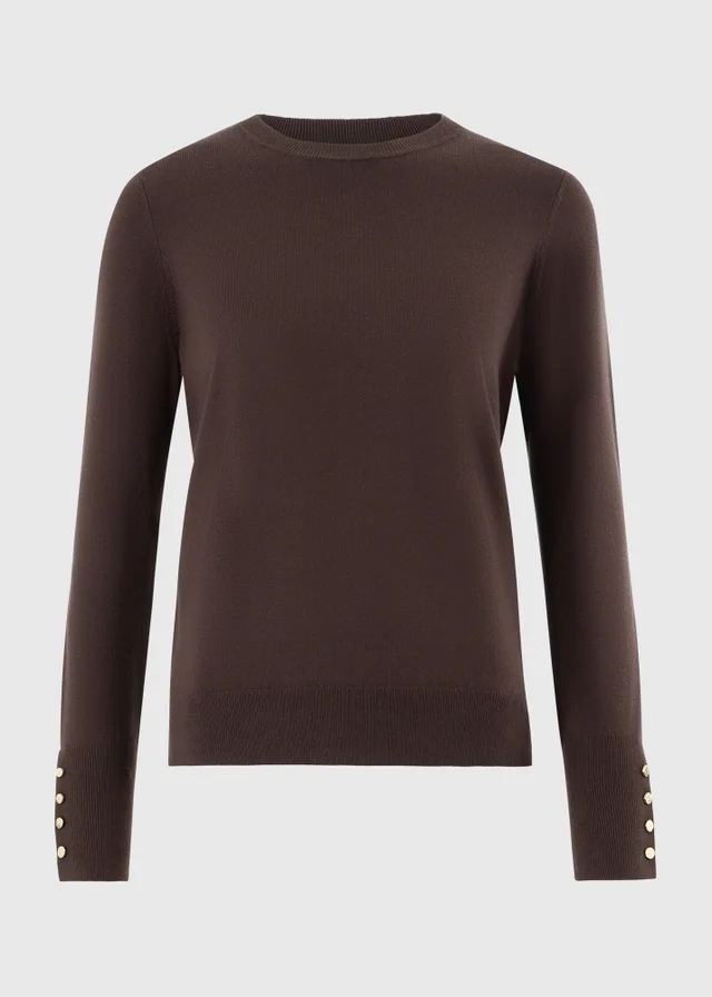 Chocolate Brown Crew Neck Jumper
