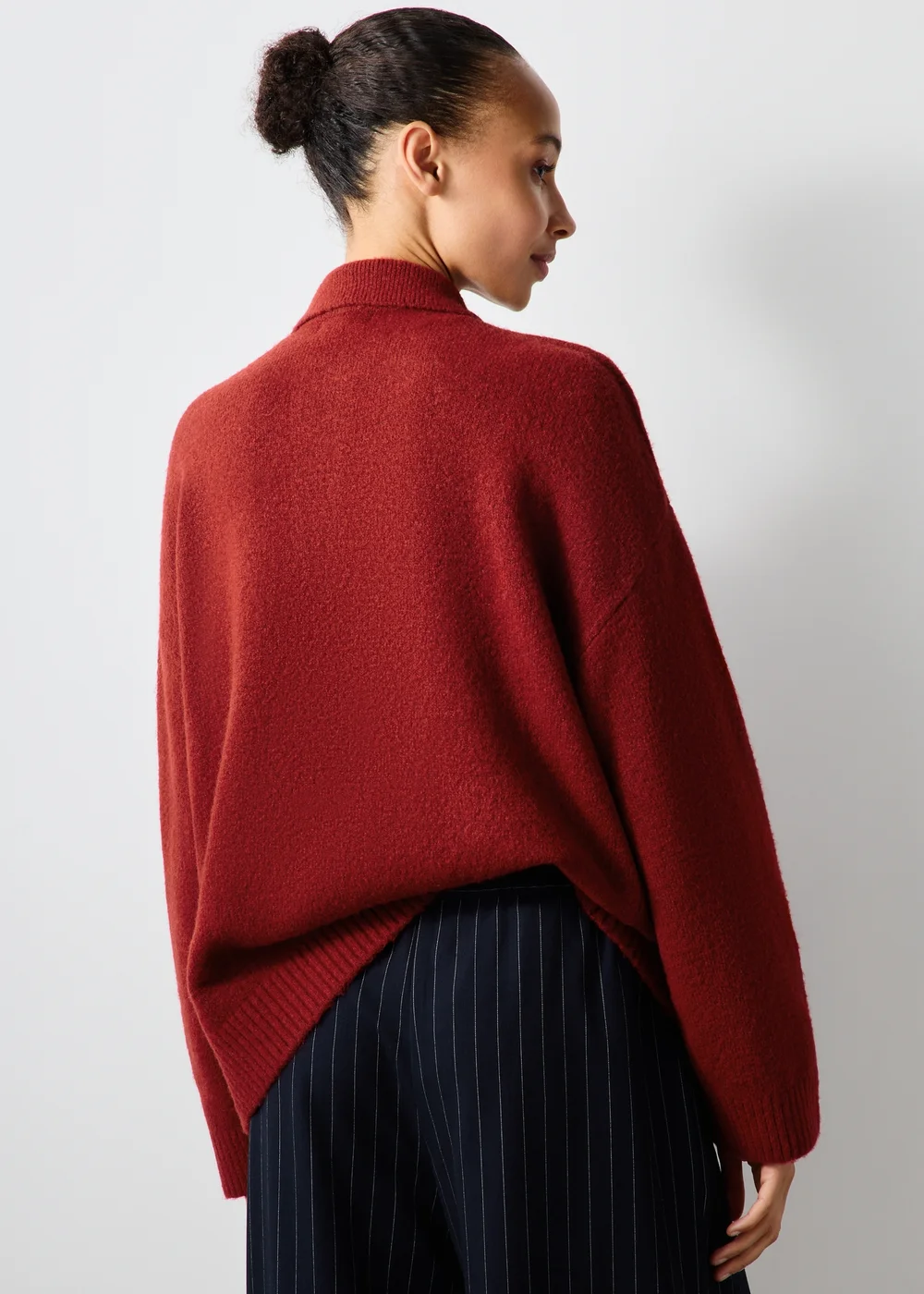 Red Open Collar Knitted Jumper - XS Image 2