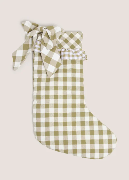 Gingham Green Stocking Image 1