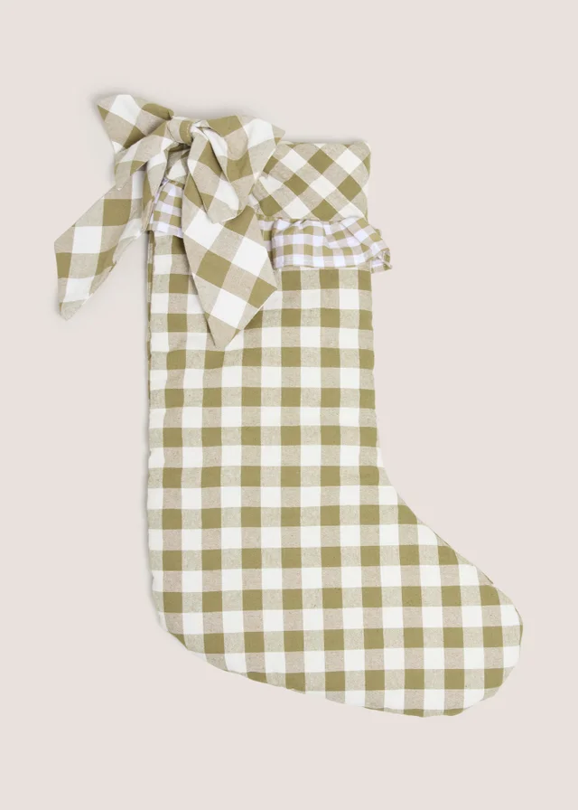 Gingham Green Stocking
