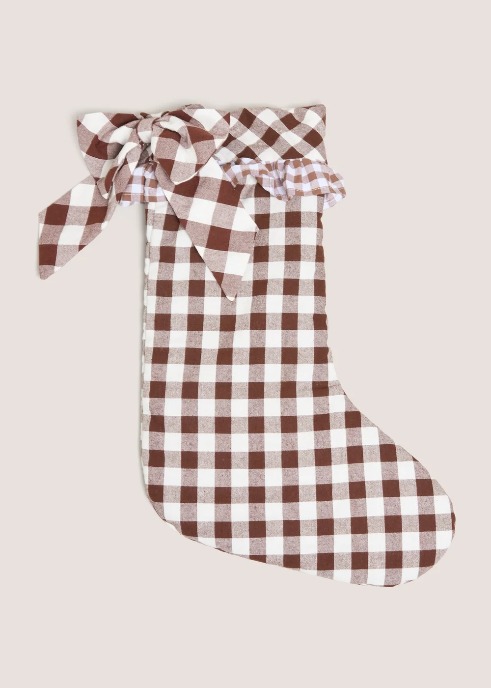 Gingham Brown Stocking Image 1